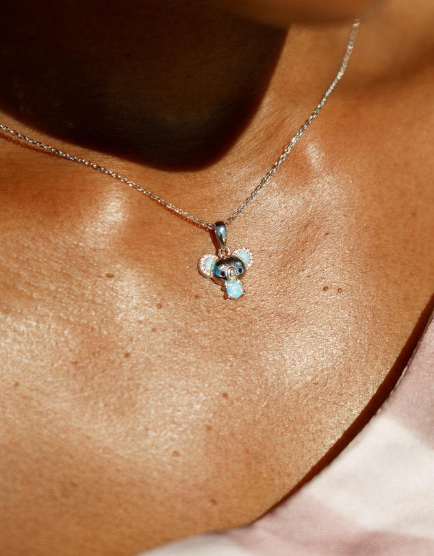 Georgini - Georgini Opal Glow Blue Created Opal Koala Silver Pendant