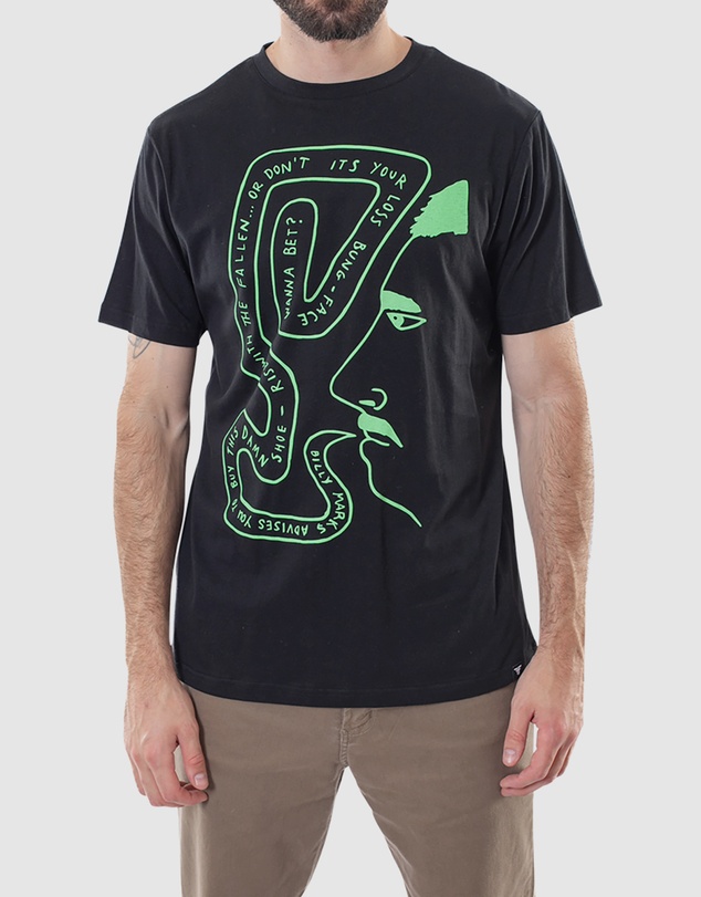 Fallen Footwear - Fallen Footwear Men Pawn Regular Fit Tee Billy Mark Jumper Black/Lime