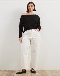 Atmos&Here Curvy - Della Off Shoulder Fine Knit Top