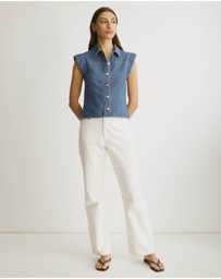 Atmos&Here - Megan Sleeveless Denim Shirt