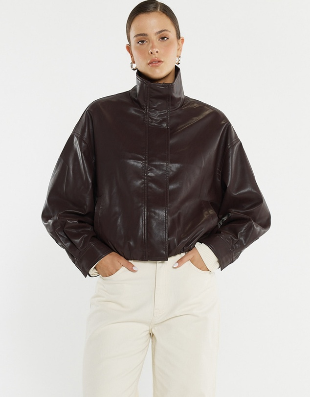 Sass - Jude Leather Look Bomber