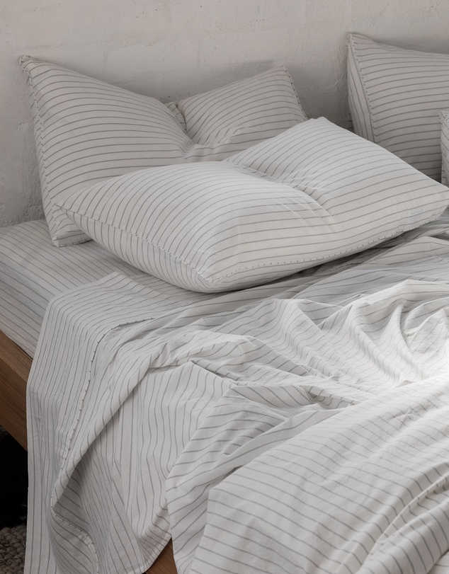 Sheet Society - Leo Washed Cotton Stripe Full Sheet Set