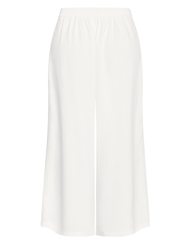 City Chic - Plus size Abbie Fully Lined Wide Leg Pant - ivory