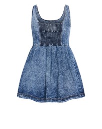 City Chic - Plus size Alexa Denim Mini Dress - mid wash