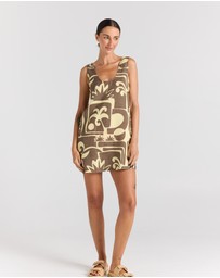 Poolside Paradiso - Beachcomber 100% Linen U Shift Dress - Banana