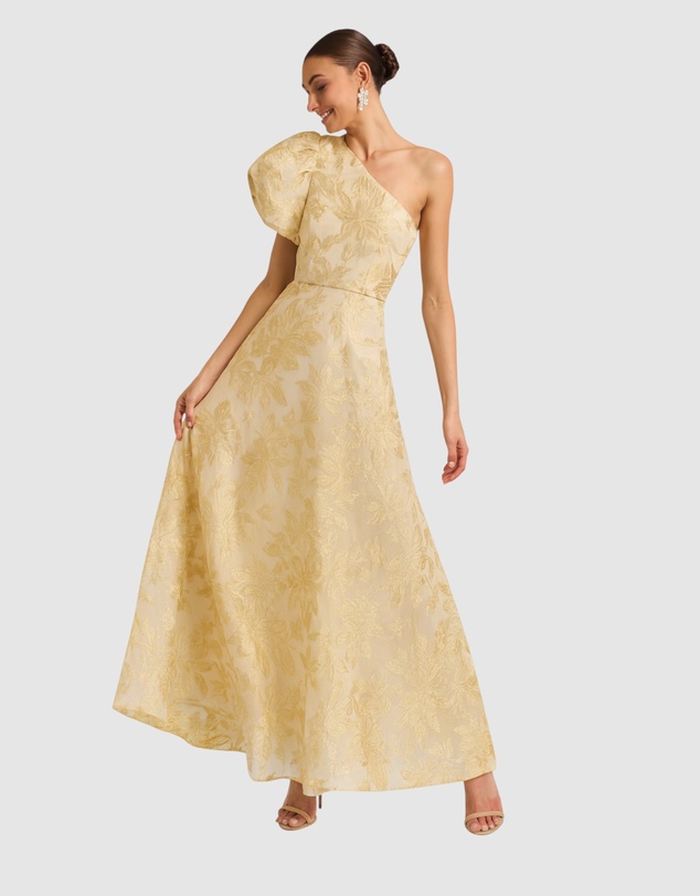Romance by Honey and Beau - Seanna Puff Shoulder Maxi Dress