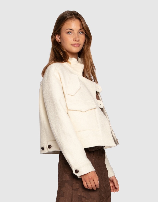 Belle & Bloom - Crystal Skies Cropped Wool Rib Jacket