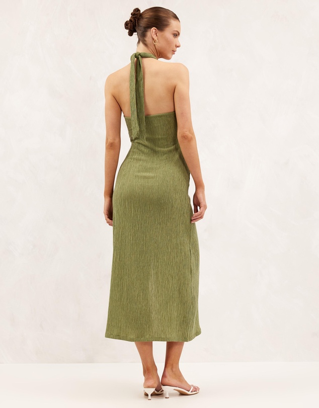 AERE - Textured Halter Midi Dress