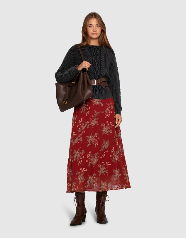 Belle & Bloom - Hudson Street Cable Garment Dyed Sweater