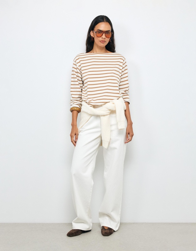 AERE - Boat Neck Stripe T-Shirt
