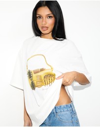 Dazie - Girl Essentials Oversized Graphic Tee