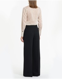 Carla Zampatti - Black Crepe High Waisted Wide Leg Pant