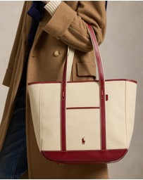 Polo Ralph Lauren - Leather-Trim Canvas Medium Shopper Tote
