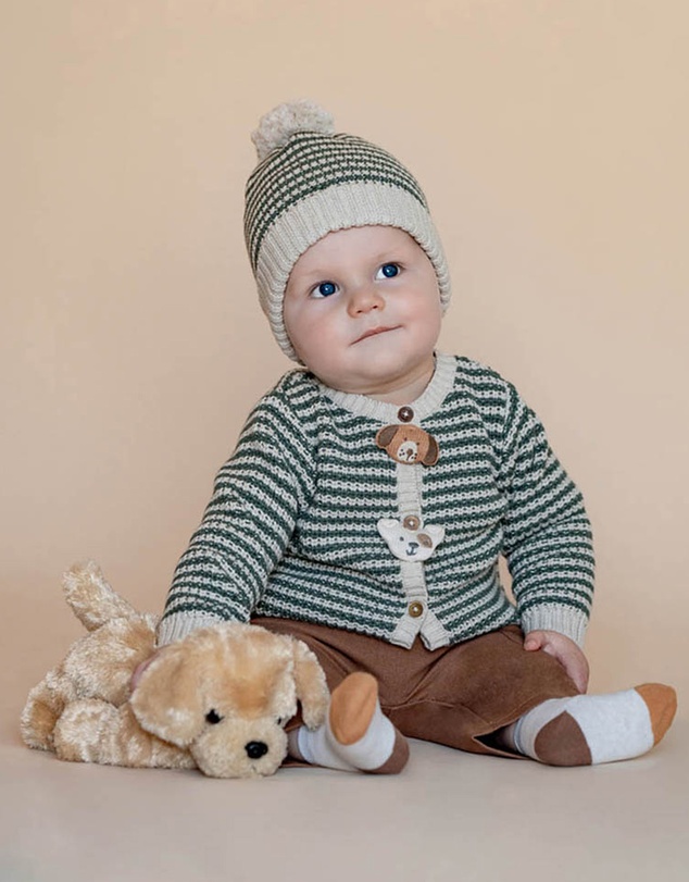 Bebe by Minihaha - Otto Stripe Organic Knitted Cardigan - Babies