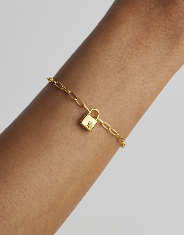 By Charlotte - Promise of Us Lotus Padlock Bracelet