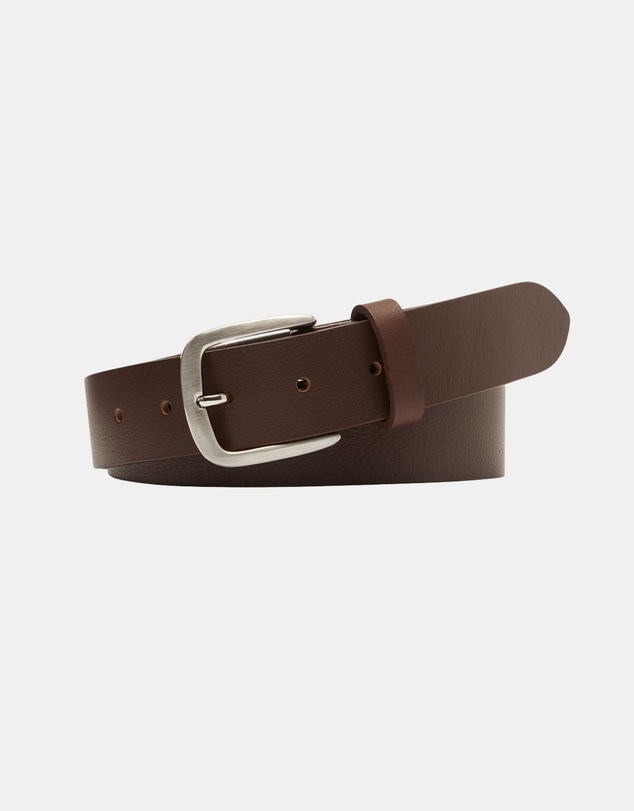 Buckle - Orlando. Australian Made Milled Leather Belt. 35mm width.