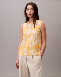 Calvin Klein - Printed Chiffon Sleeveless Top