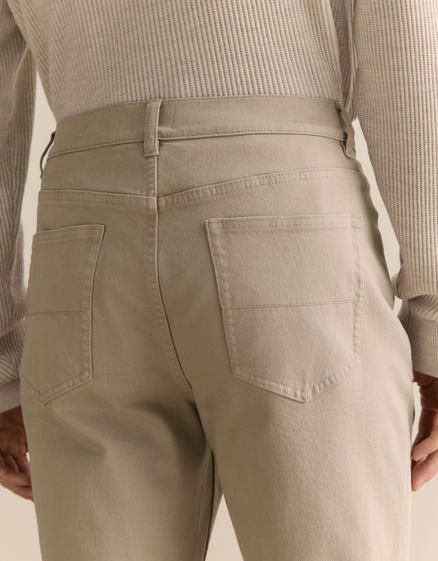 Trenery - Garment Dyed Cotton Five Pocket Pant in Pale Grey