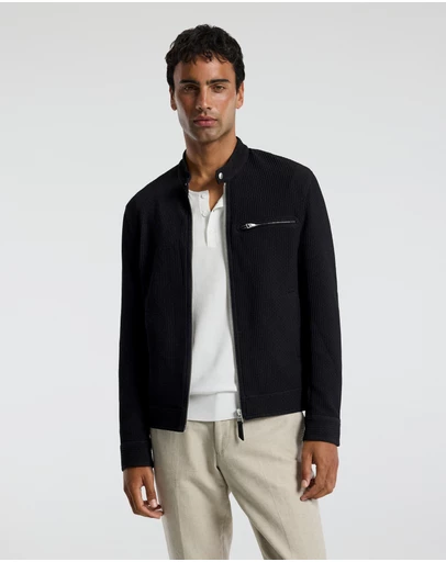 Calibre - Band Neck Zip Up Jacket Black