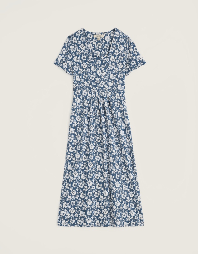 Seasalt - Seasalt Cornwall Blue Seed Packet Short Sleeve Midi Dress