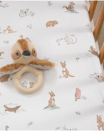 Living Textiles - Organic Bassinet Fitted Sheet - Australiana
