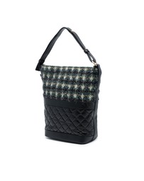 Pre-Loved by Azura Reborn - Pre-Loved Quilted Aged Calfskin and Tweed Casual Style Hobo