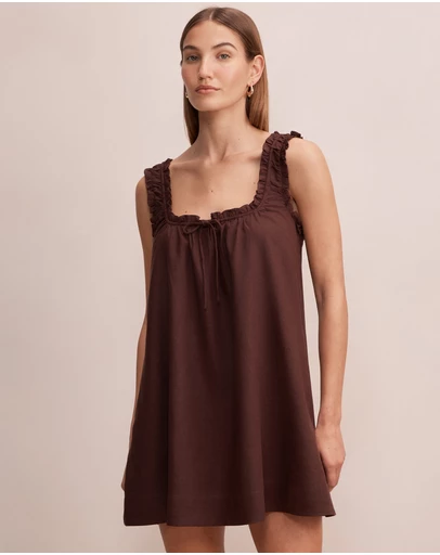 Forever New - Vivi Smock Linen Mini Dress