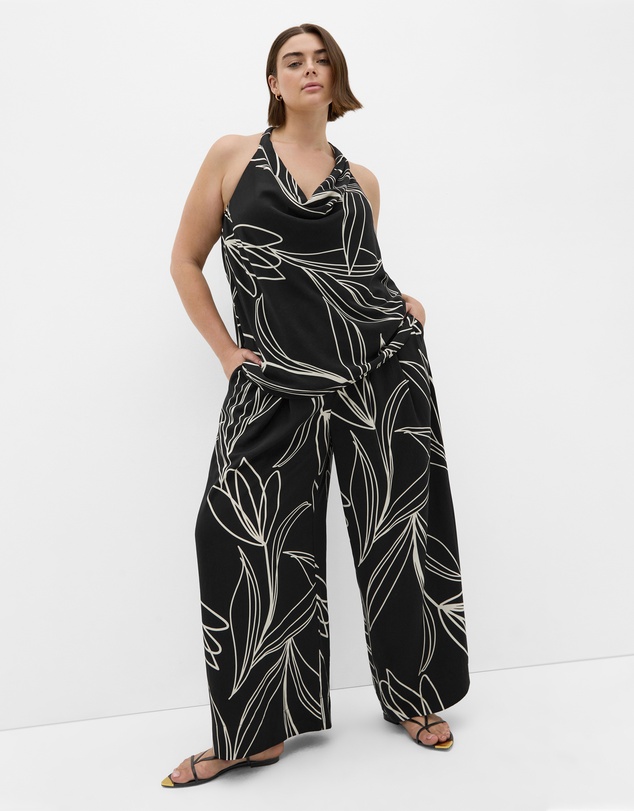 City Chic - Shania Bloom Print Cowl Neck Top