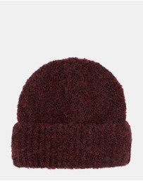 Morgan & Taylor - Freya Boucle Beanie in Burgundy Red