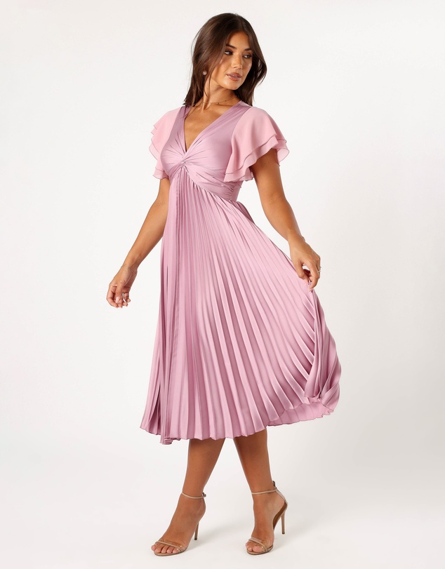Petal & Pup - Nova Flutter Sleeve Midi Dress - Dusty Rose