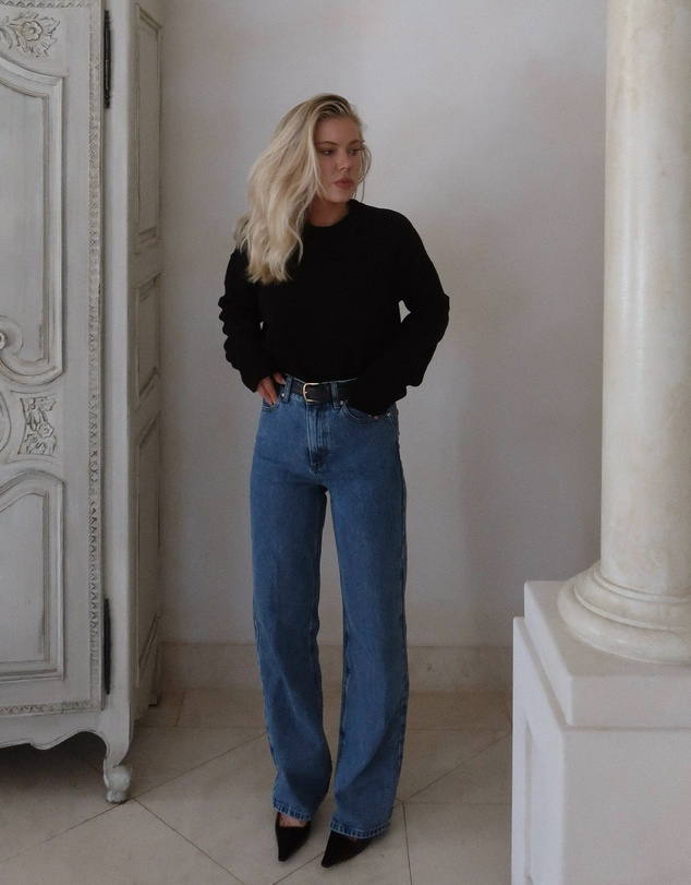 Dazie - Paris High Waisted Straight Leg Denim Jeans
