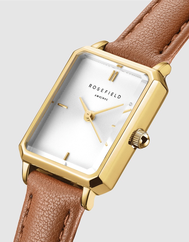 Rosefield - The Octagon XS Brown Leather Watch