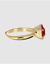 Elli Jewelry - Ring Crystal Cocktail 925 Sterling Silver Gold-Plated