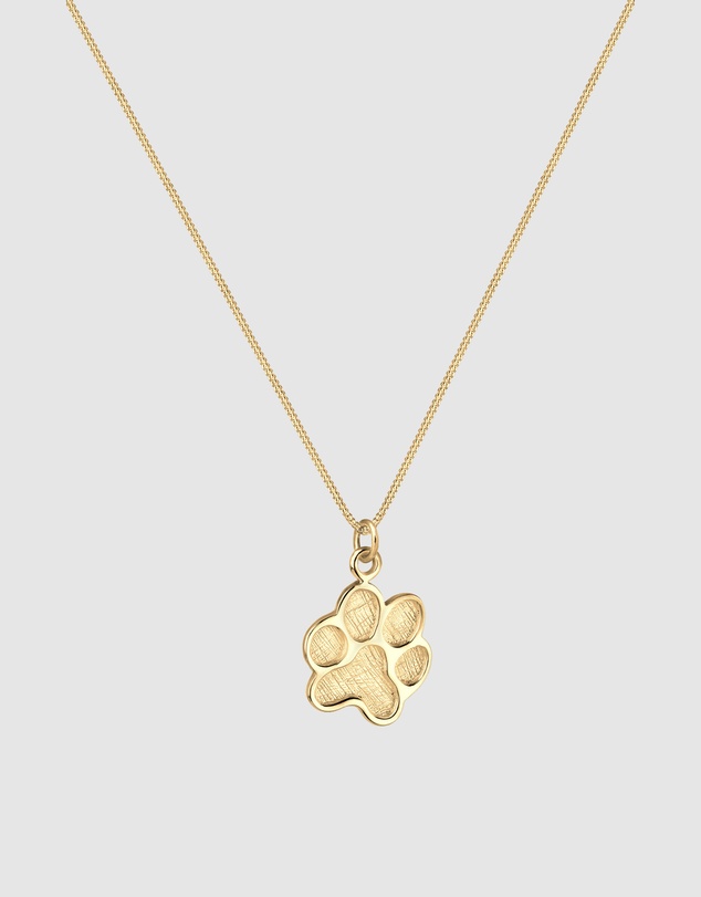 Elli Jewelry - Paw Pendant Necklace in Gold-Plated 925 Silver
