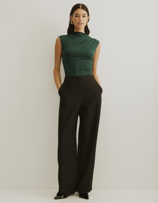Atmos&Here - Ruched Neck Sleeveless Top