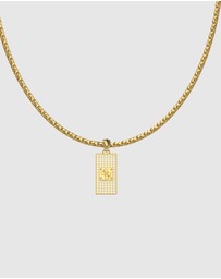 GUESS - Gold-Tone 4G Pave Pendant Necklace