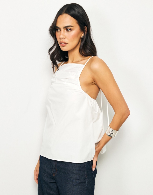 AERE - Zara Ruched Poplin Top