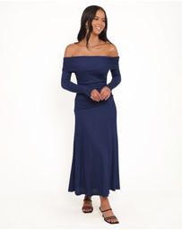 Petal & Pup - Katiya Off Shoulder Dress - Navy