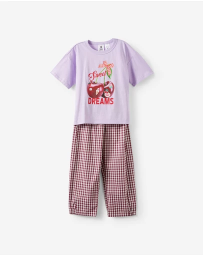 Cotton On Kids - Sleep Tee & Poplin Pant Pj Set