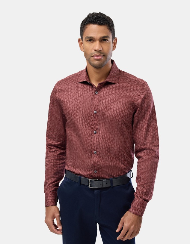 Brooksfield - Triangle Print Slim Fit Dress Shirt