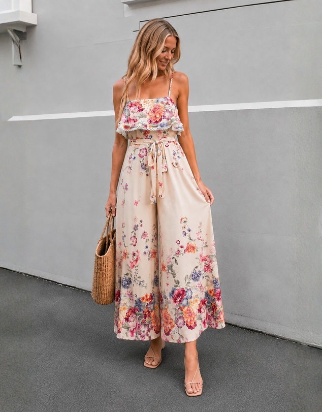 Esther & Co - Kaielle Jumpsuit - Floral Harmony