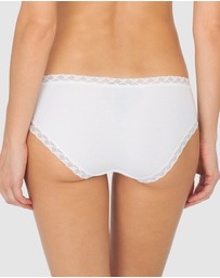 Natori - Bliss Lace Trim Pima Cotton Hipster Girl Brief