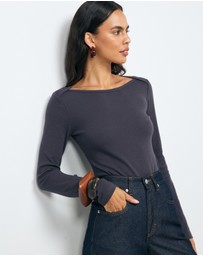 AERE - Sara Long Sleeve Rib Top