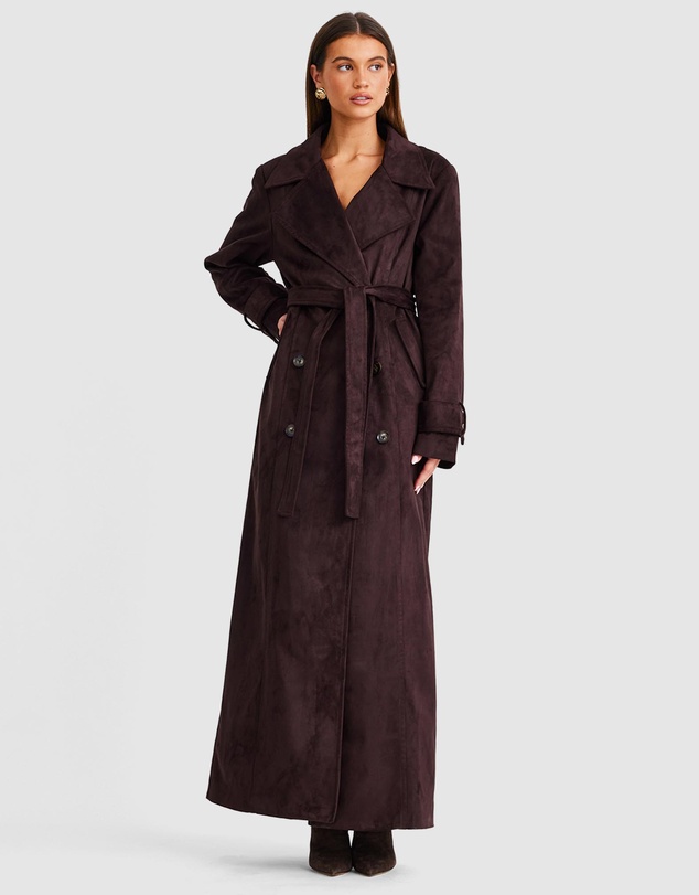 SNDYS - Sutton Faux Suede Trench Coat