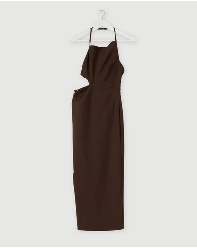 Revibe - Repaired Shona Joy Lani Cut Out Buckle Midi Dress - AU 8