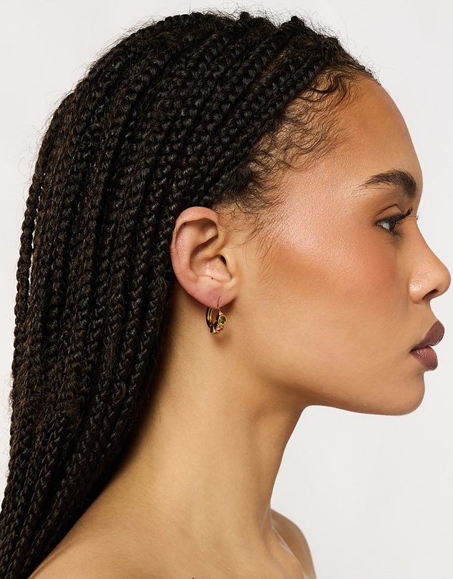 PETA AND JAIN - Flora Gemstone Hoop Earrings