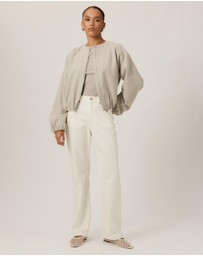 Tussah - Luna Wool Blend Cropped Bomber Jacket