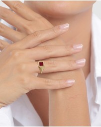 Elli Jewelry - Ring Signet 925 Sterling Silver Gold-Plated