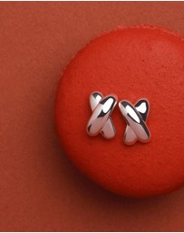 Najo - Bisous Silver Stud Earrings