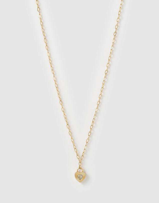 Arms Of Eve - Ruby Heart Necklace - Stone